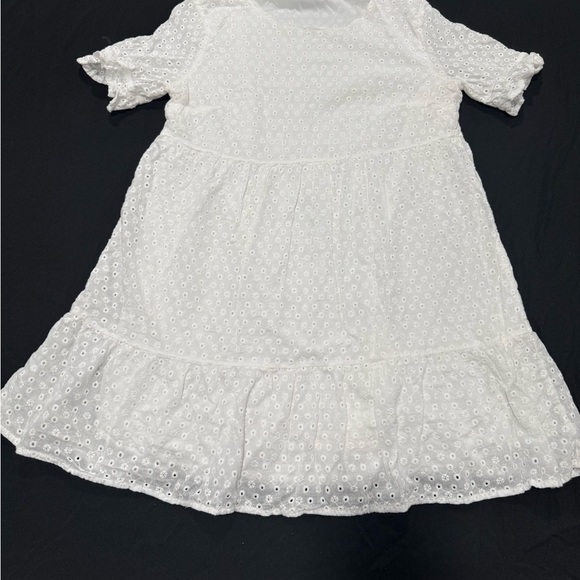 SHEIN Dresses & Skirts - SHEIN White Eyelet Ruffle Hem Girls Dress